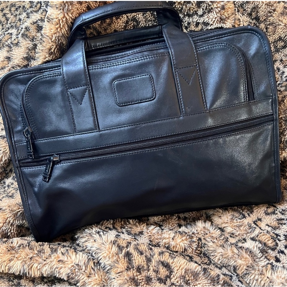 Tumi Black Leather Briefcase